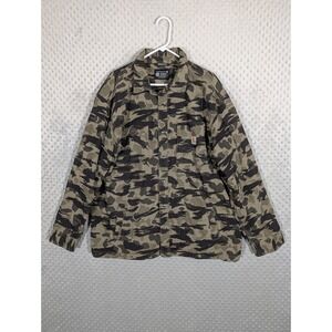 Carhartt Rugged Flex Relaxed Fit Canvas Fleece Lined Shirt Jacket Men's 2XL Camo